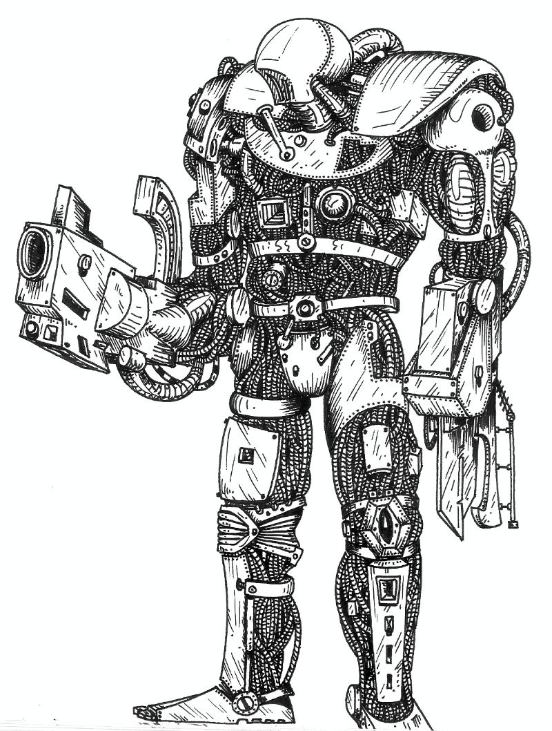 76880_md-80´s, Artwork, Chaos, Chaos Space Marines, Conversion, Daemons, Drawing