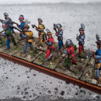 Schweizer Söldner mit Hellebarden