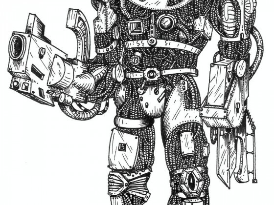 76880_md-80´s, Artwork, Chaos, Chaos Space Marines, Conversion, Daemons, Drawing